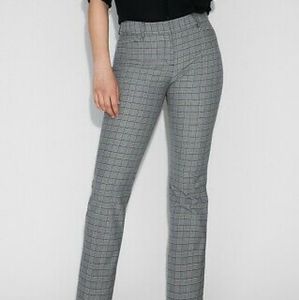 EXPRESS MID RISE PLAID BARELY BOOT COLUMNIST PANT 10S